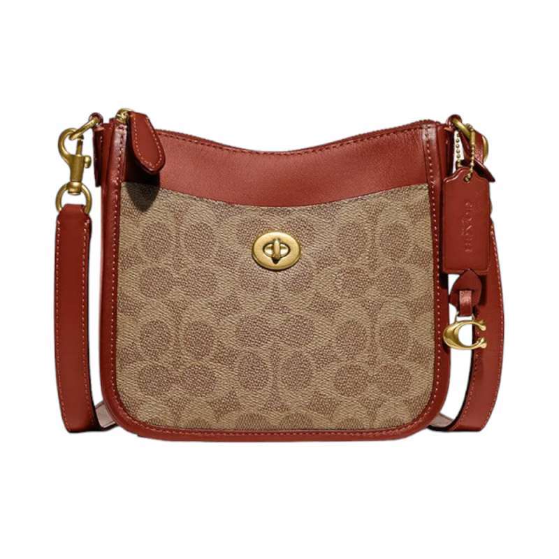 Promo Coach Chaise Crossbody 19 In Signature Canvas Tan Rust Diskon 30