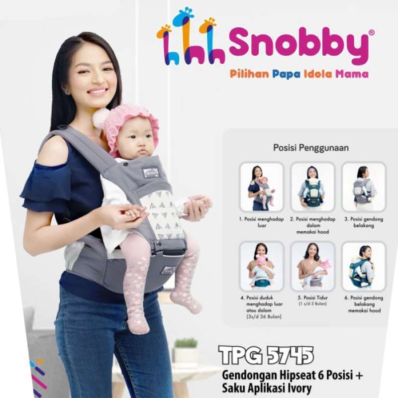 Gendongan Hipseat Bayi Snobby Ivory TPG 5745