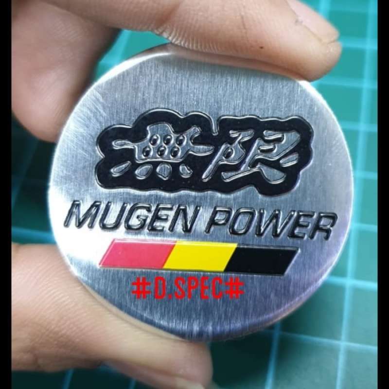 Black Mugen Style Racing Radiator Cap With Emblem - Decoration Protection For Honda