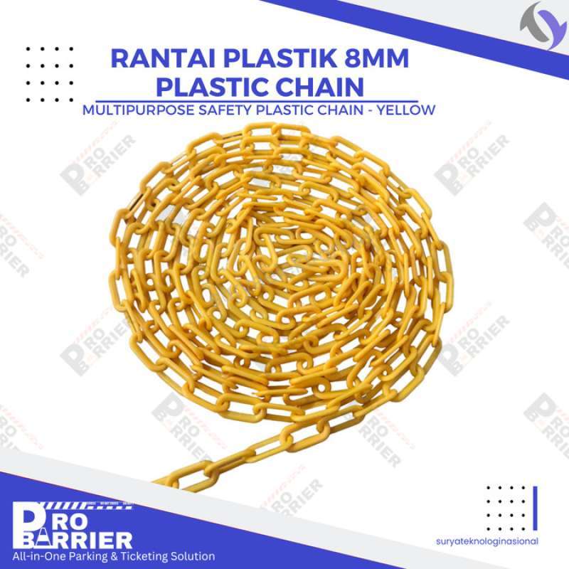 Jual Rantai Plastik / PVC Cone Chain / Rantai Pembatas Tebal 8mm per