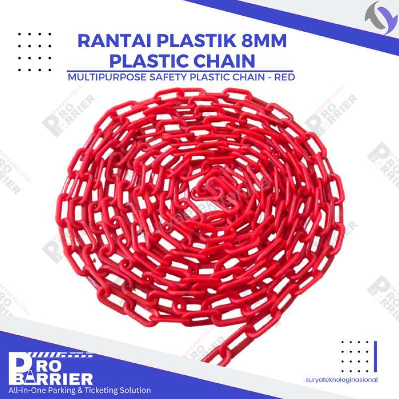 Jual Rantai Plastik / PVC Cone Chain / Rantai Pembatas Tebal 8mm per