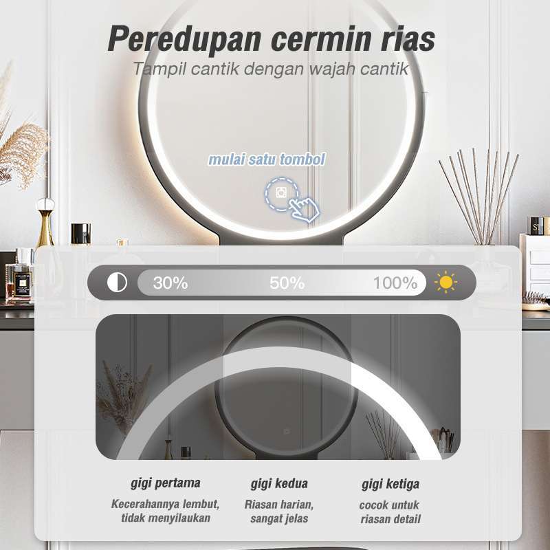 Meja Rias Minimalis Lampu LED