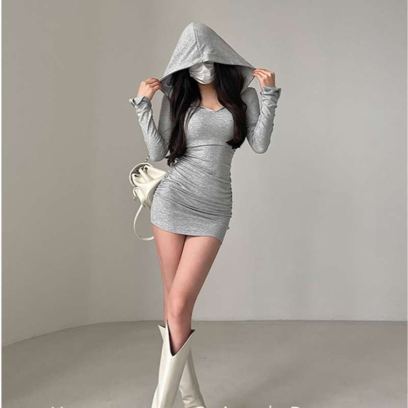 Mini Bodycon Long Sleeve Zip Up Bodycon Dress Long Sleeve Bodycon - Main Image