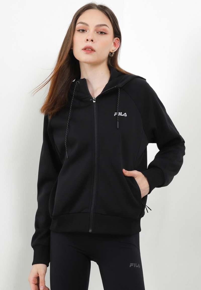 FILA Performance Jaket Hoodie Wanita Prizzia Black