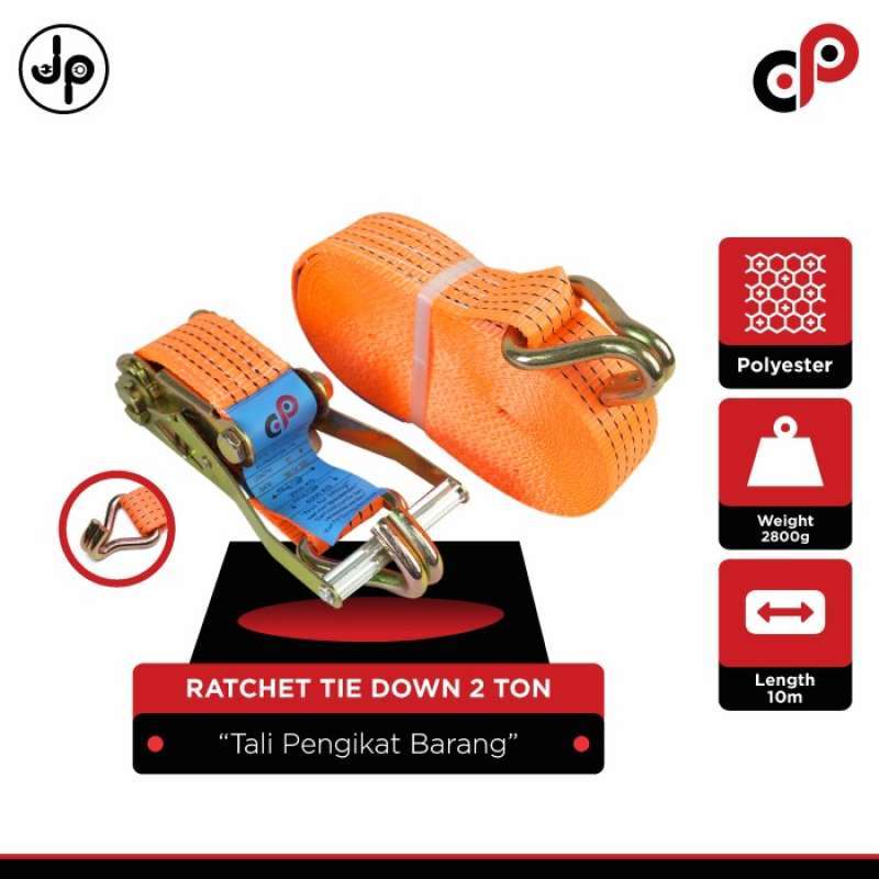 Promo Ratchet Tie Down 2ton X 10m Cargo Lashing Belt Tali Pengikat