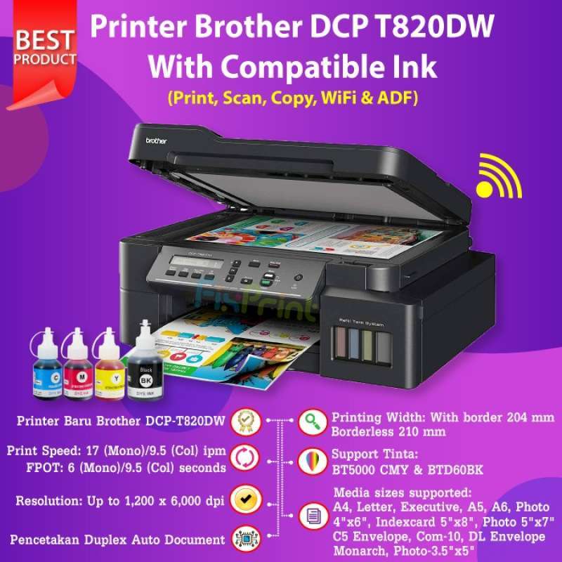 Promo Printer Brother DCPT820DW DCP T820 Duplex Wireless Print Scan