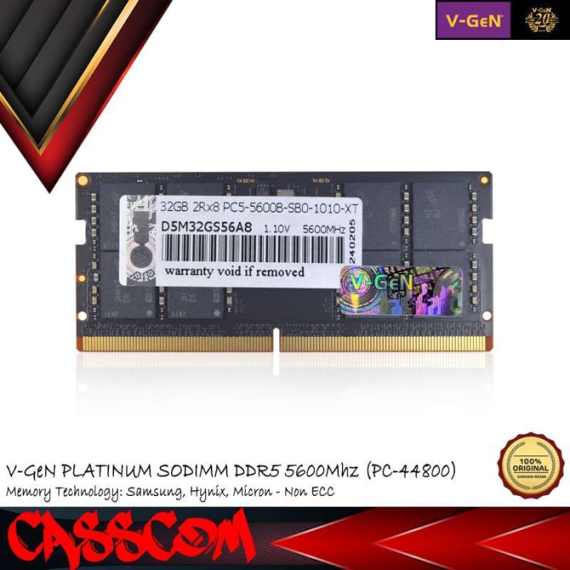Jual RAM DDR5 Sodimm V-GeN Platinum 32GB PC44800/5600Mhz Memory Laptop ...