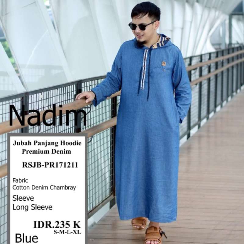 Jubah denim cheap
