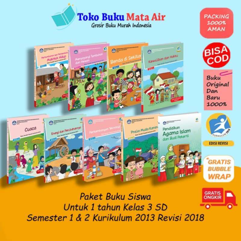 Promo Paket 1 Tahun Buku Siswa Kelas 3 Sd Tematik Terpadu K13 Revisi ...