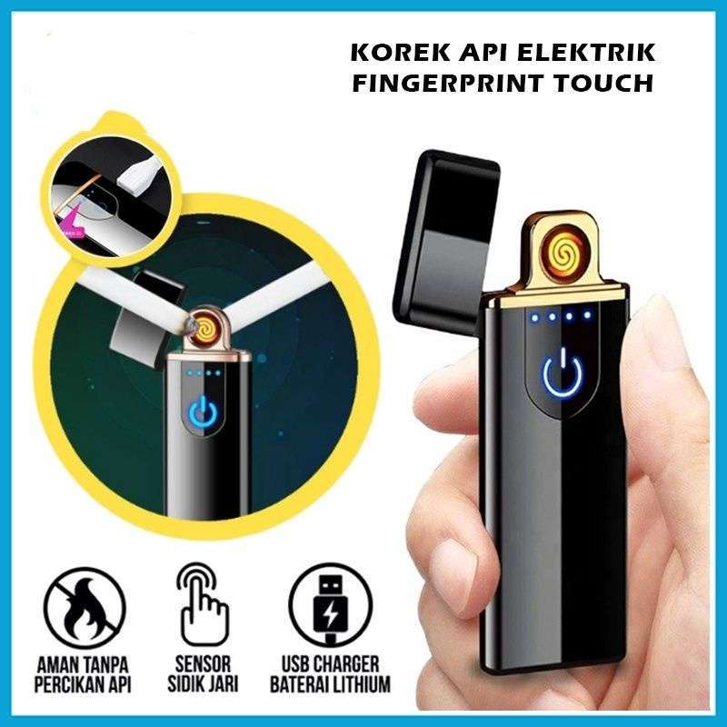Jual Korek Api Elektrik Fingerprint Touch Screen Electric Lighter Slim ...