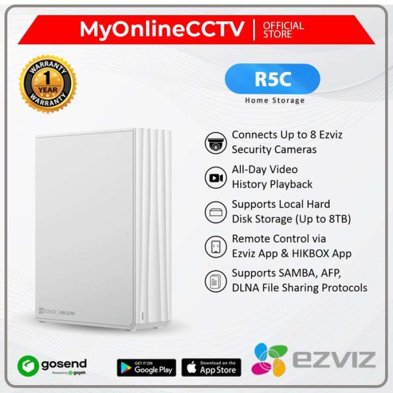 Jual Ezviz R5c 8ch Hiksemi Home Storage Nas Up To 8tb For Cctv - Bundle ...