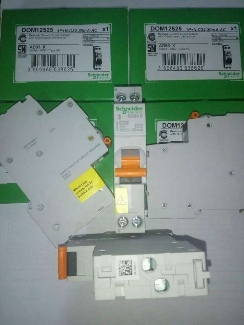 RCBO 32A (MCB ELCB) ANTIKONTAK Schneider 32 ampere