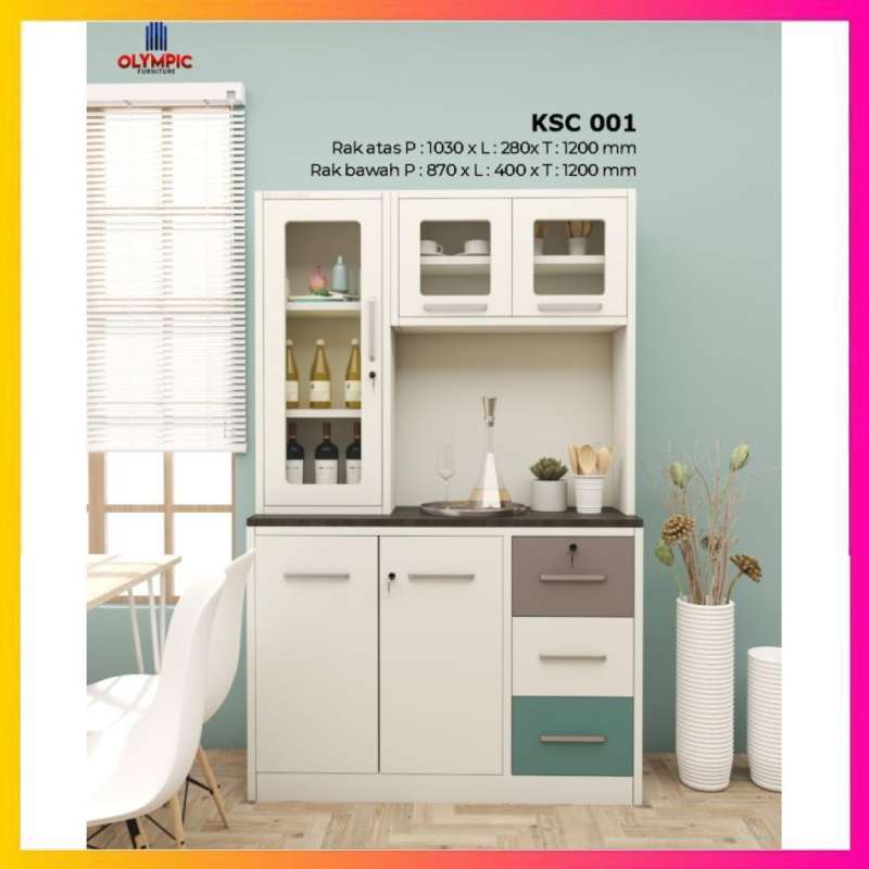 Jual Lemari Piring Besi Rak Dapur Besi Ksc 001 / Kitchen Set Olympic ...