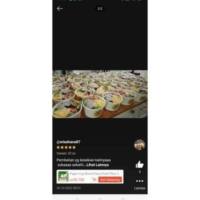 Jual Paper Cup Bowl Mangkok Kertas Styrofoam Tahan Panas Mie Bakso 300 ...