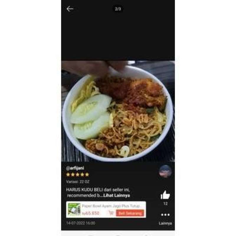 Jual Paper Cup Bowl Mangkok Kertas Styrofoam Tahan Panas Mie Bakso 300 ...