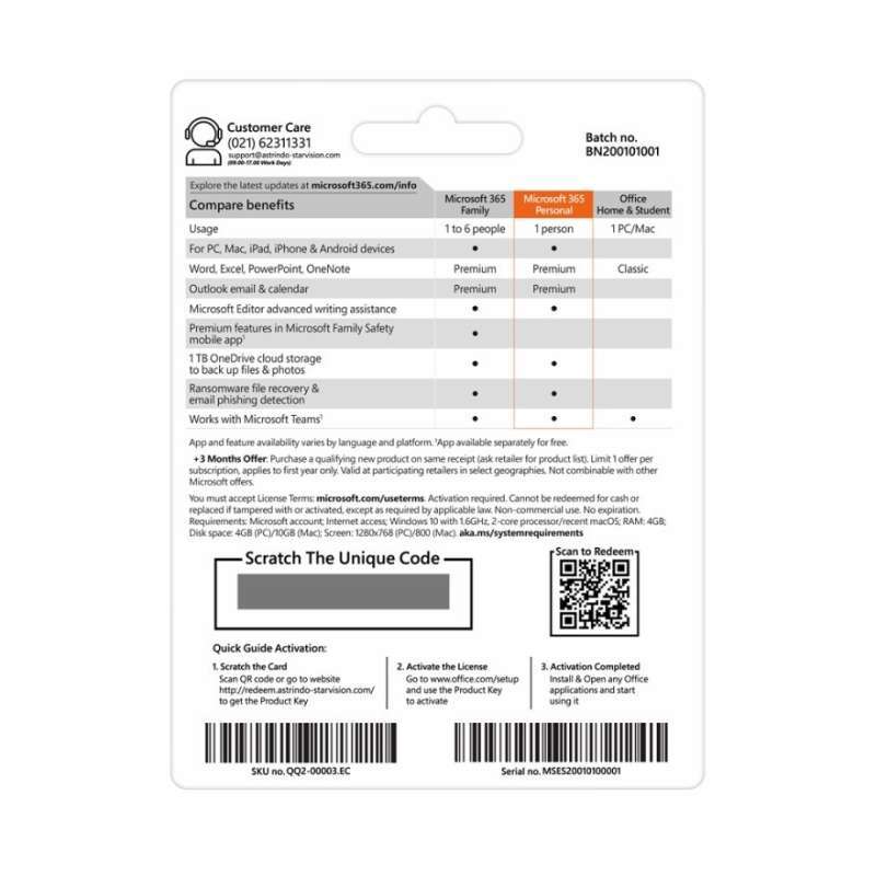 Promo Microsoft Office 365 Personal Original Subscription For 1 User 1