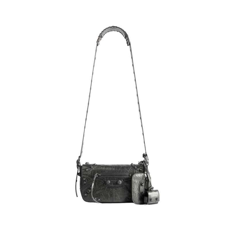 Balenciaga Le Cagole XS Flap Bag Metallized in Metalics Grey Men