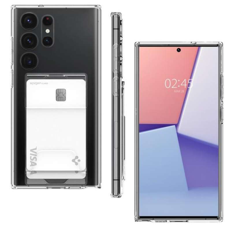 Case Samsung Galaxy S23 Ultra Plus Spigen Crystal Slot Card Holder TPU