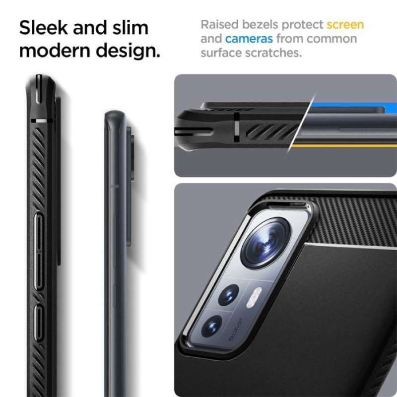 Spigen Xiaomi 12 / 12X Case Rugged Armor - Matte Black ACS04370