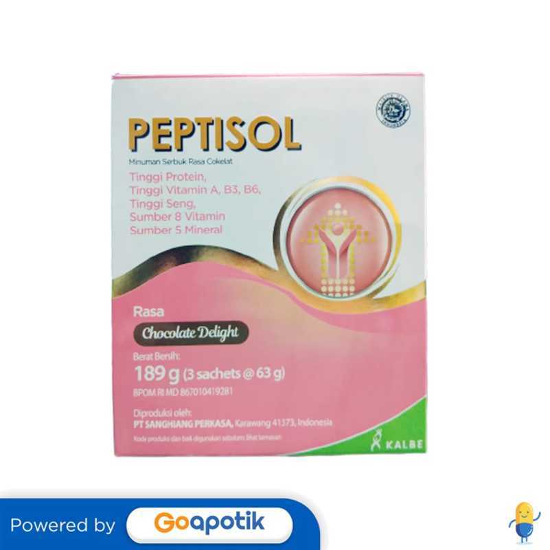 Jual Peptisol Rasa Chocolate Delight 63 Gram Box 3 Sachet (189 Gram) Di ...
