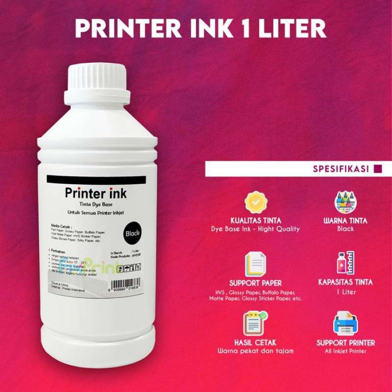 Promo 100% Produk Ori Tinta 1 Liter Refill Dye Base Printer L120 L121 ...