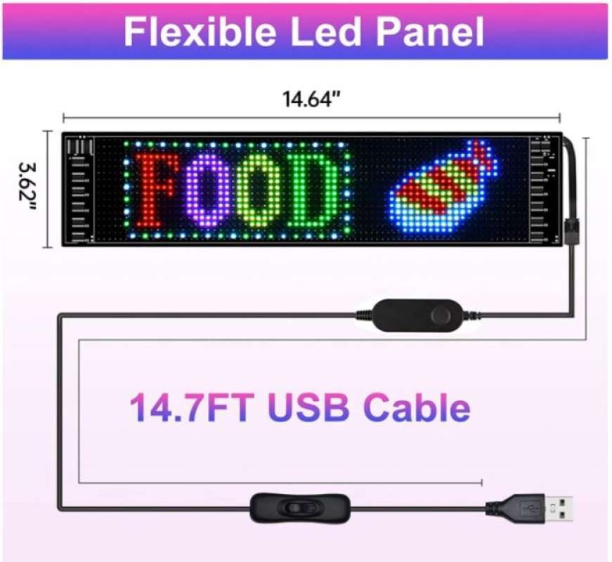 Jual Gotus Scrolling Flexible Bluetooth Led Sign - 17,5 X 7,5 Cm Di ...