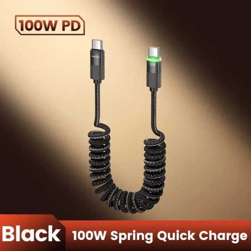 Charger Wire Spring Jual Toocki Kabel Data Type C To Type C Fast Charging Spring Wire 100w ...