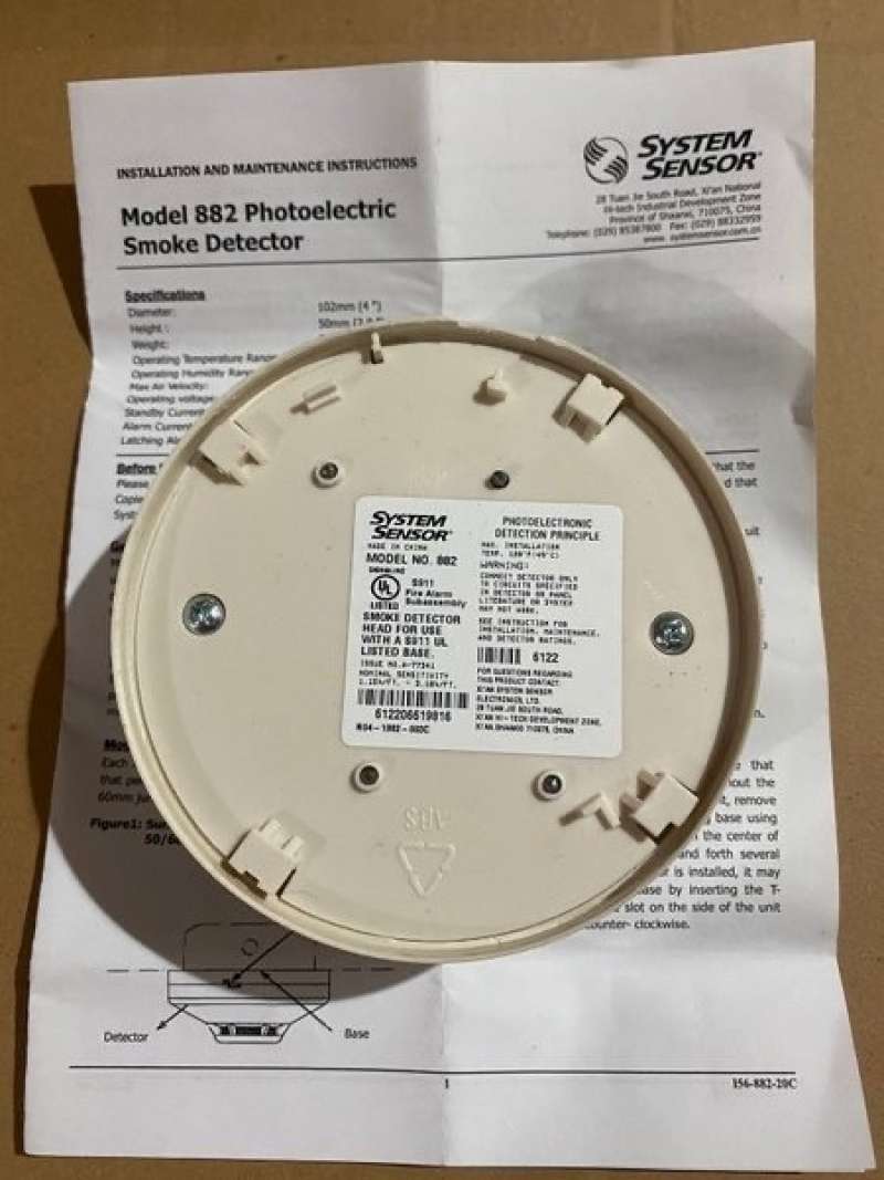 Jual System Sensor Smoke Detector Analog 882 Base Alat Deteksi Asap Api ...