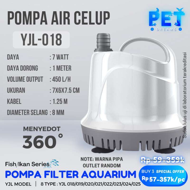 Adjustable Small Submersible Water Pump 450L/H 6W For Aquariums & Tabletop Fountains