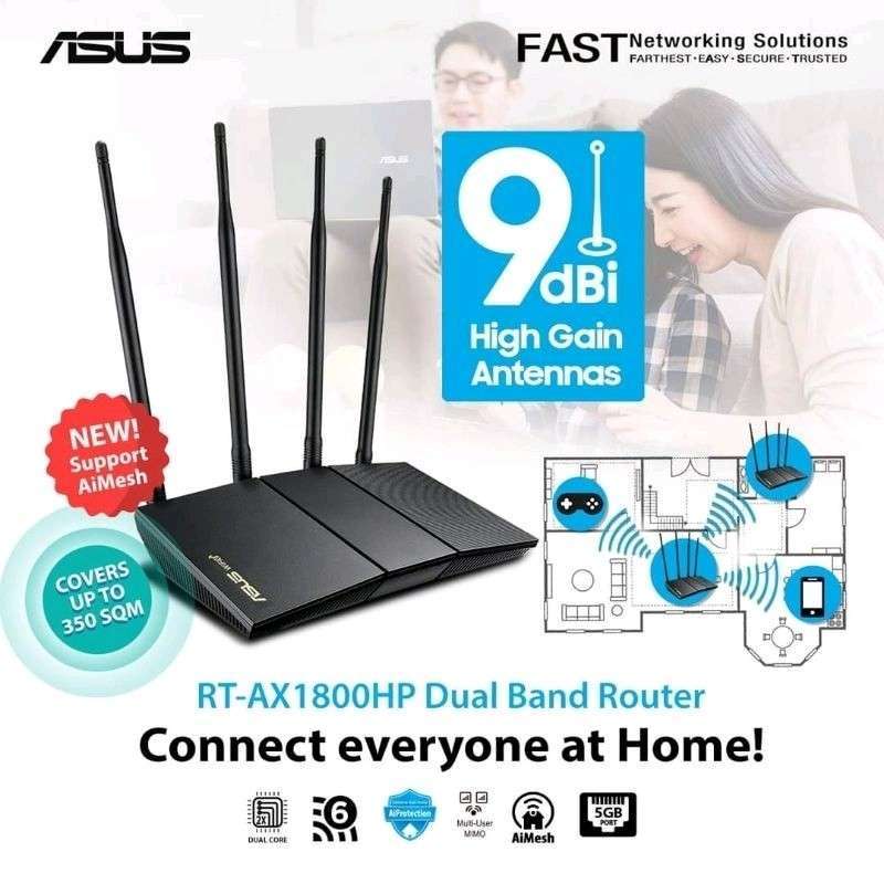 Jual Asus Rt-ax1800hp | Dual Band Wifi 6 Router With Ai Protection Di ...