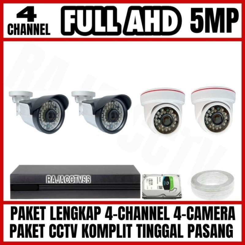 Promo Rajacctv Paket Cctv 4channel 4kamera Full Ahd 5mp 1080p Ir Sony