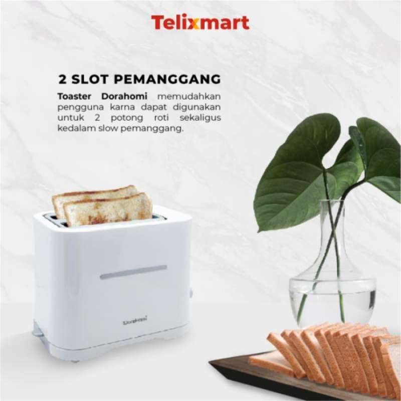 Jual Pemanggang Roti Dorahomi Toaster Listrik Low Watt 2 Slice Bt-002w ...