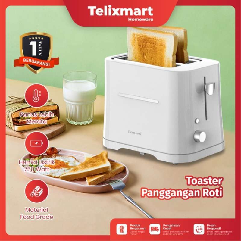 Jual Pemanggang Roti Dorahomi Toaster Listrik Low Watt 2 Slice Bt-002w ...