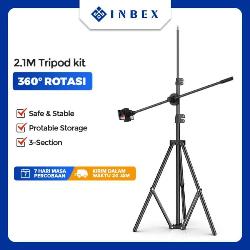 Jual Inbex Ringlight Tripod 2.1m Phone Holder With Arm Horizontal Rod ...