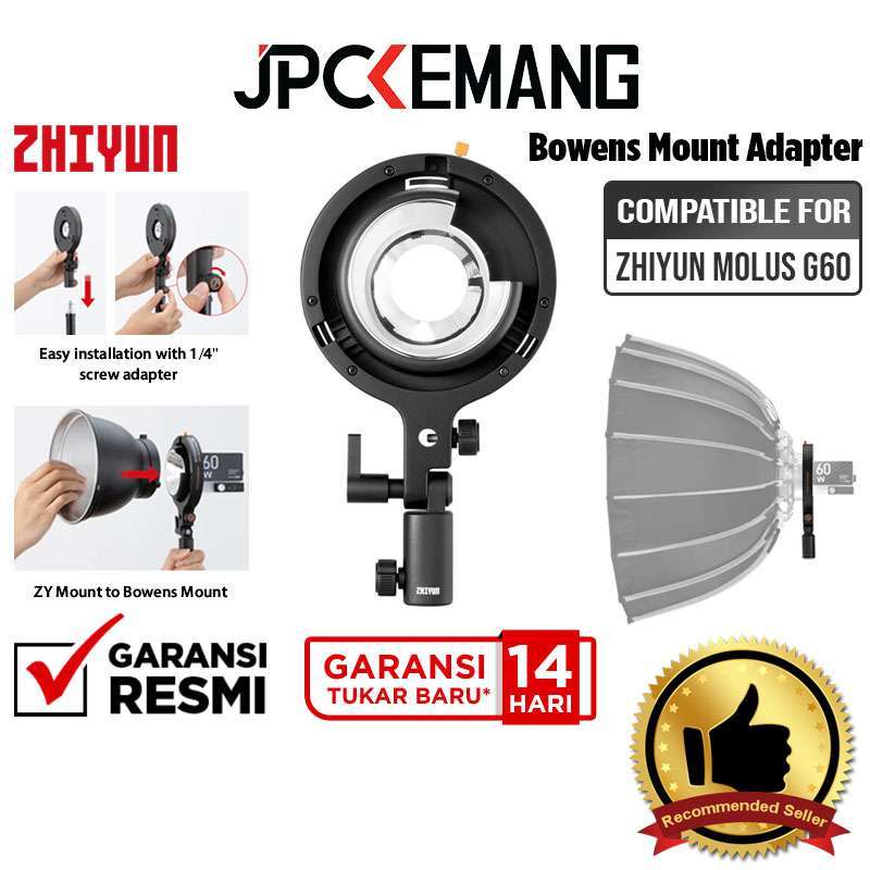 ZHIYUN Adattatore Ufficiale Da Attacco ZY A Bowens, Per Lampade Molus G60, Compatibilità Con Accessori Professionali