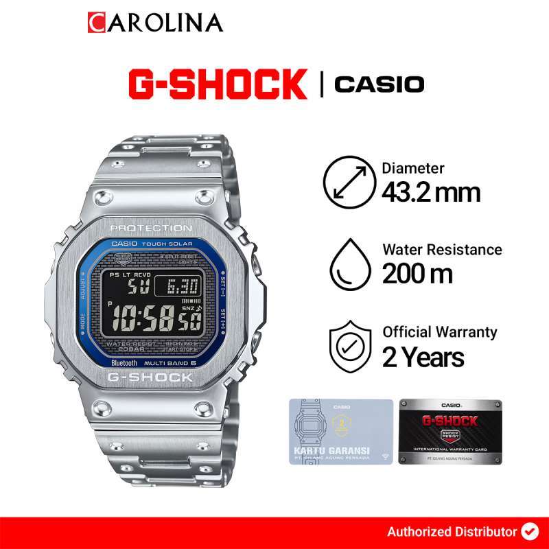 Jam Tangan Pria G SHOCK GMW-B5000D-2D Men Digital Dial Stainless Steel Band