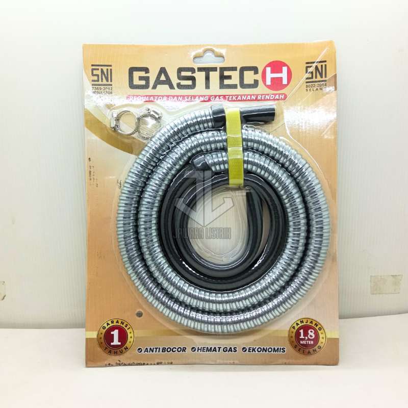 Jual Gastech Regulator Selang Gas Flexible 1,8m 1.8m Meter Tekanan ...