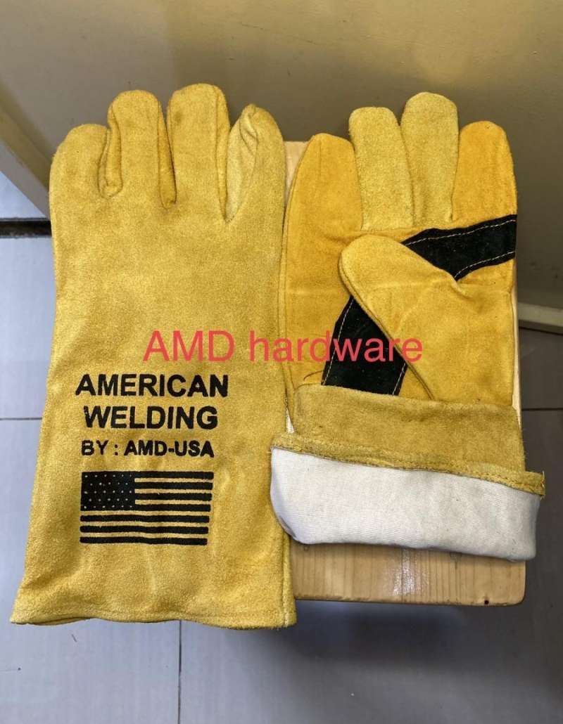 Jual Sarung Tangan Las Kulit Sapi Kombinasi Premium Tebal 14 Rodeo Usa ...