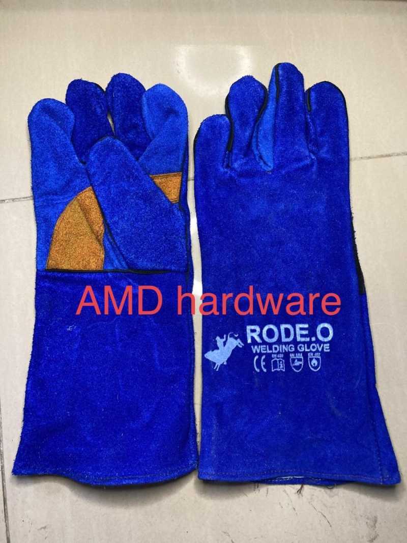 Jual Sarung Tangan Las Kulit Sapi Kombinasi Premium Tebal 14 Rodeo Usa ...