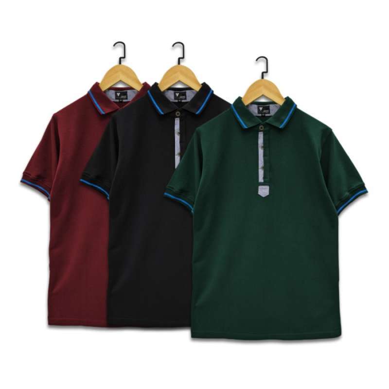 Promo Kaos Polo Casual Pria Baju Kaos Berkerah Cowok Bahan Cotton ...