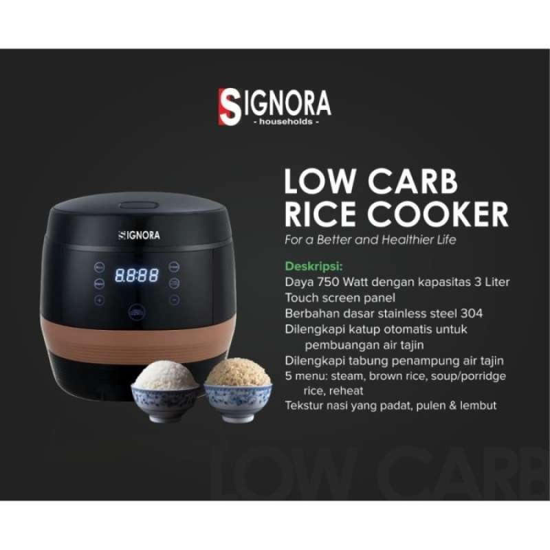 Promo Signora Healthy Rice Cooker Low Carbo Rice Plus Bonus Diskon 23% ...