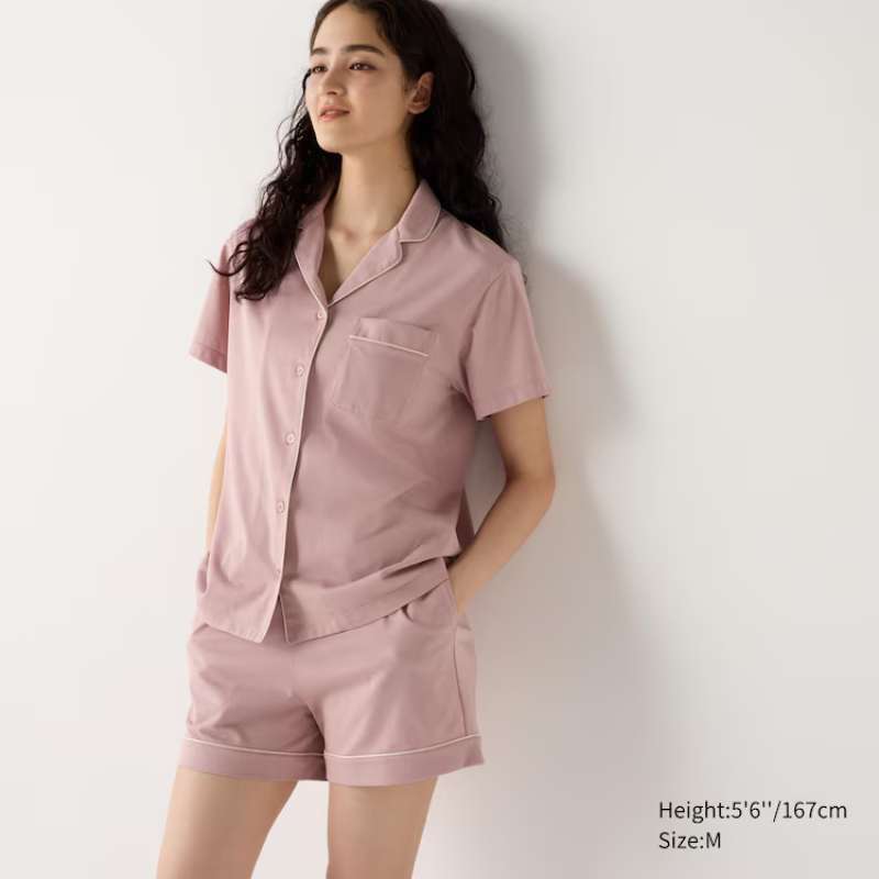 HOT Uniqlo Airism Uniqlo Pajama Shorts Short Sleeve Pajamas