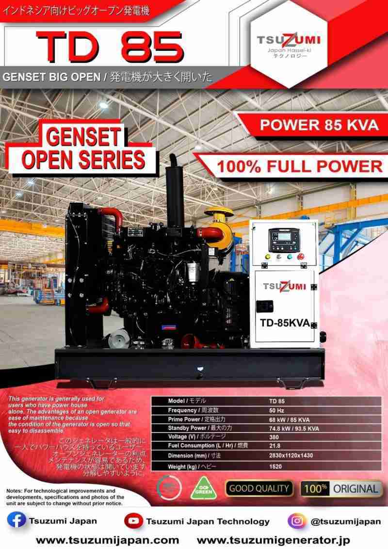 Jual Genset Open Td 85 Japan Technology Di Seller Tsuzumi Japan ...