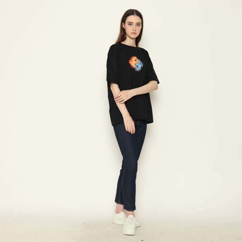 Voxfly Kaos Lengan Pendek Wanita Diagram Oversize Ladies Tee Planet Surf