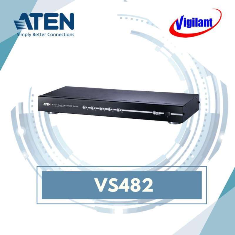 Aten Vs482b ATEN VS482 4-Port HDMI Switch With Dual Output