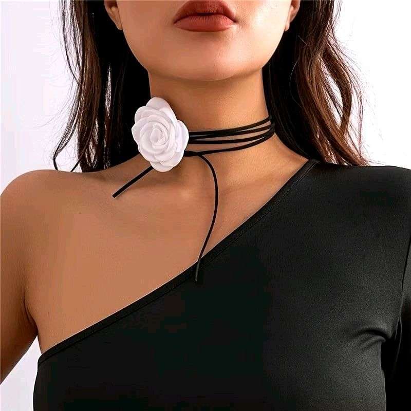Kalung Wrapped Choker Necklace Black Leather Rope Necklace Choker