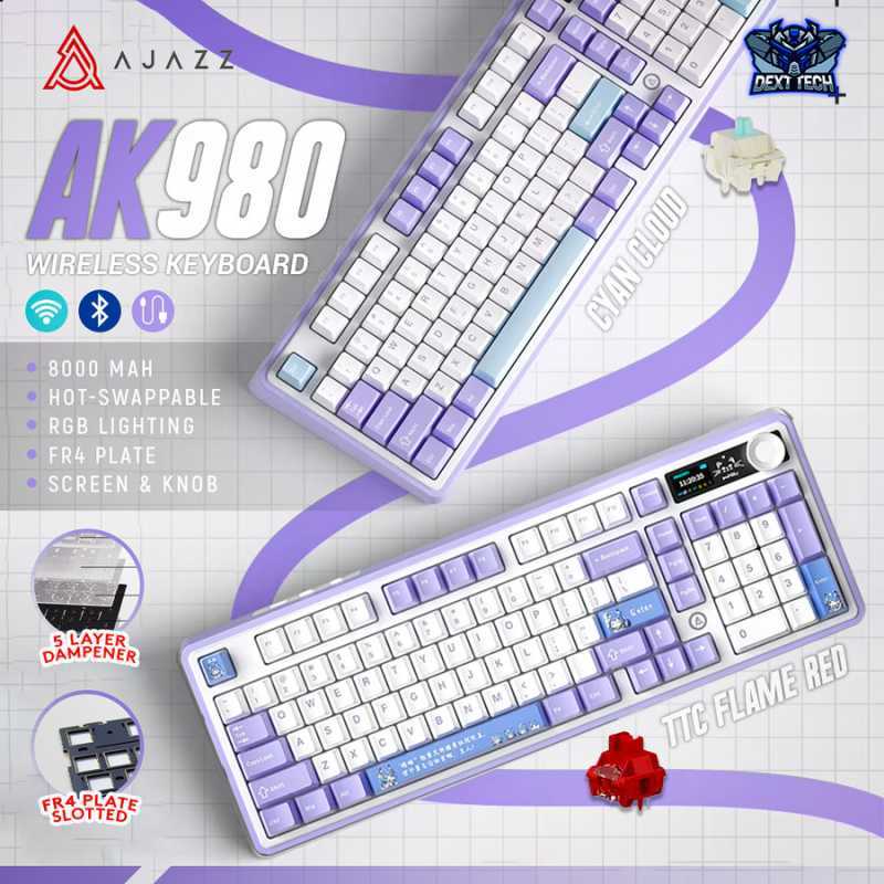 Jual Ajazz Ak980 / Ak-980 98% Wirelsss Mechanical Keyboard
