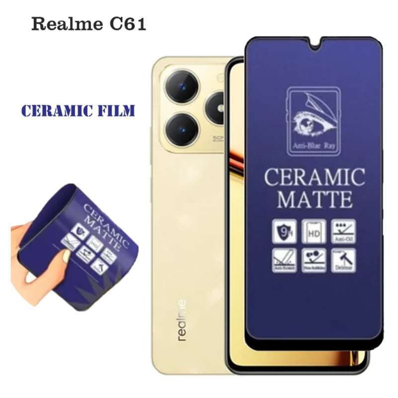 Promo Tempered Glass Ceramic Realme C61 Matte Anti Blue Ray Full Cover