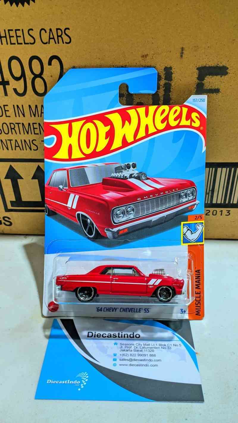 Hot Wheels - ´64 Chevy Chevelle – Muscle Mania 2/5 – HTC58 – Short Card – Chevrolet – GM – rosso – Mattel 2024 – 1:64