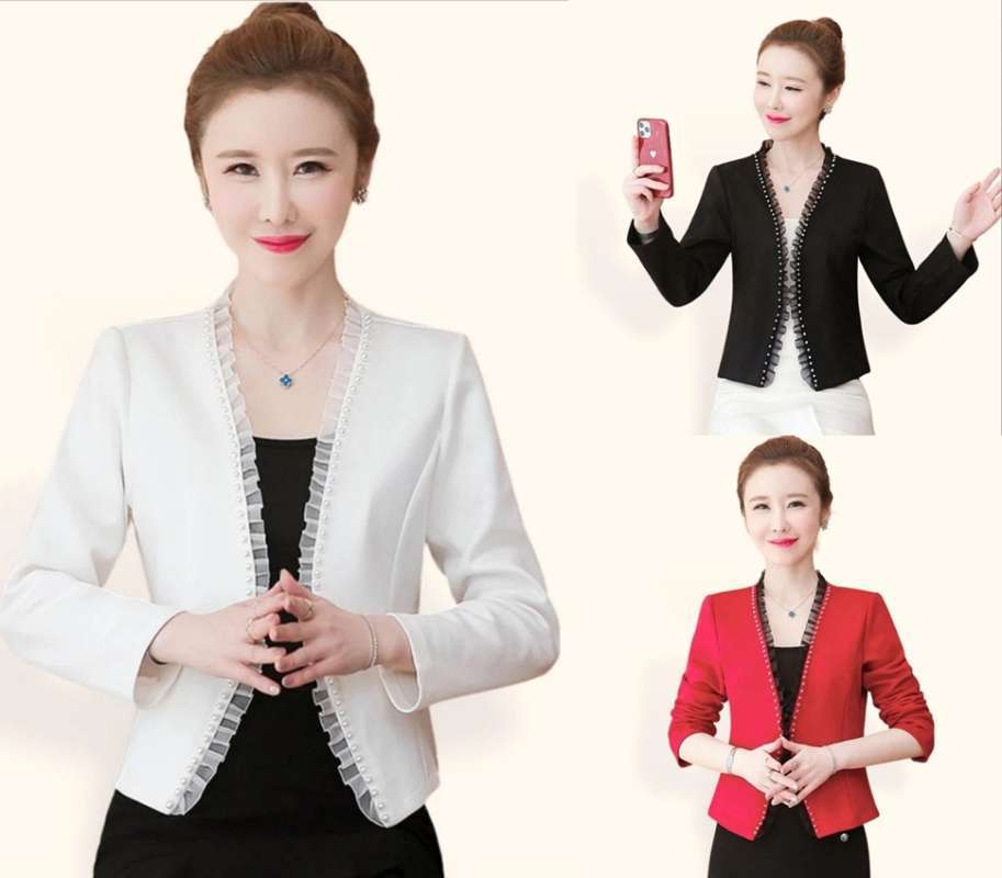 Promo Baju Blazer Kerja Kantor Formal Resmi Haerin Wanita Premium Korean Style Outwear Kekinian Branded Cewek Perempuan Blazer Putih Hitam Merah Merah Model M l Merah Diskon 50 Di Seller Chibishops